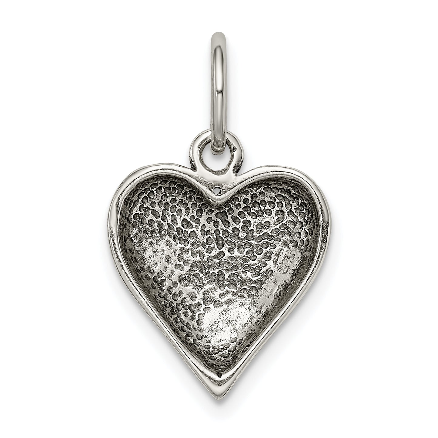 Sterling Silver Antiqued Forever Heart Pendant