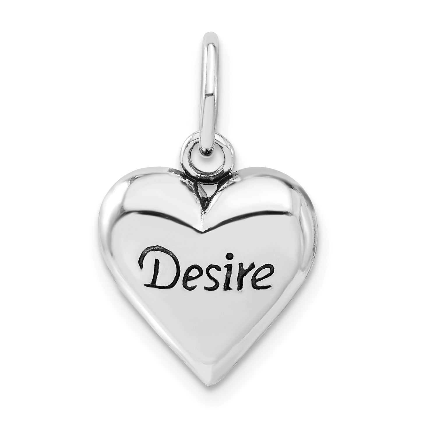 Sterling Silver Polished & Antiqued Desire Heart Pendant