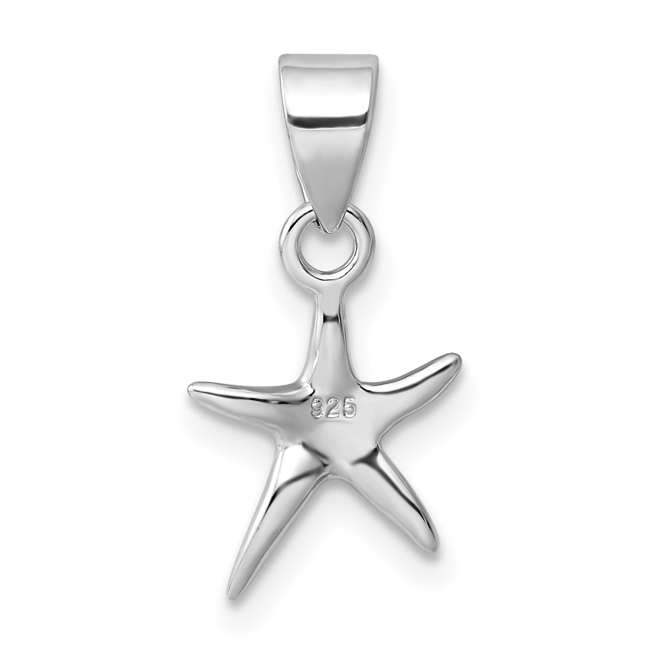 Sterling Silver Rhodium-Platedstarfish Pendant