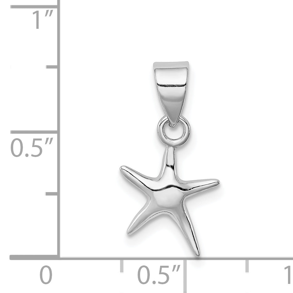 Sterling Silver Rhodium-Platedstarfish Pendant