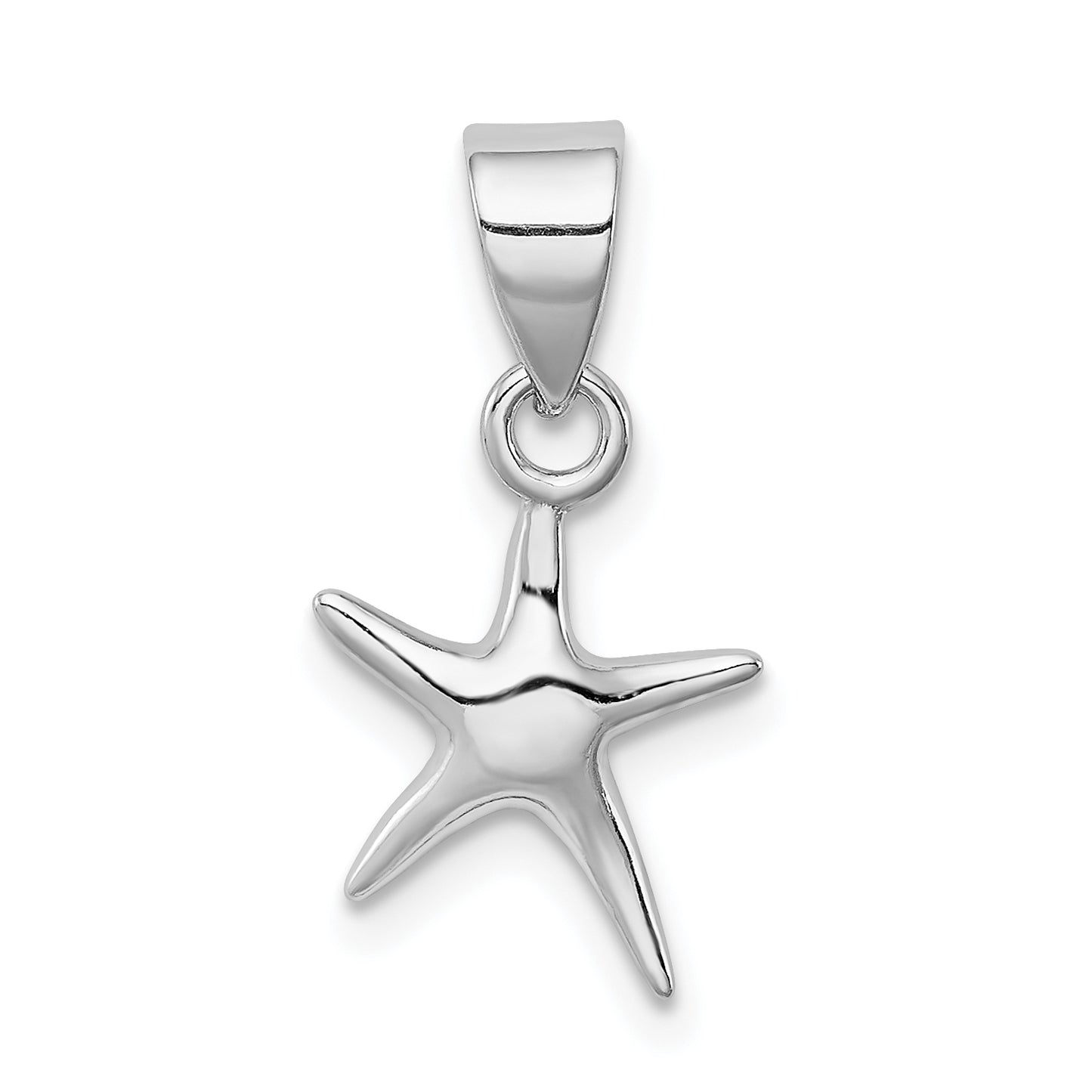 Sterling Silver Rhodium-Platedstarfish Pendant