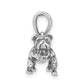 Sterling Silver 3-D Antiqued Dog Pendant