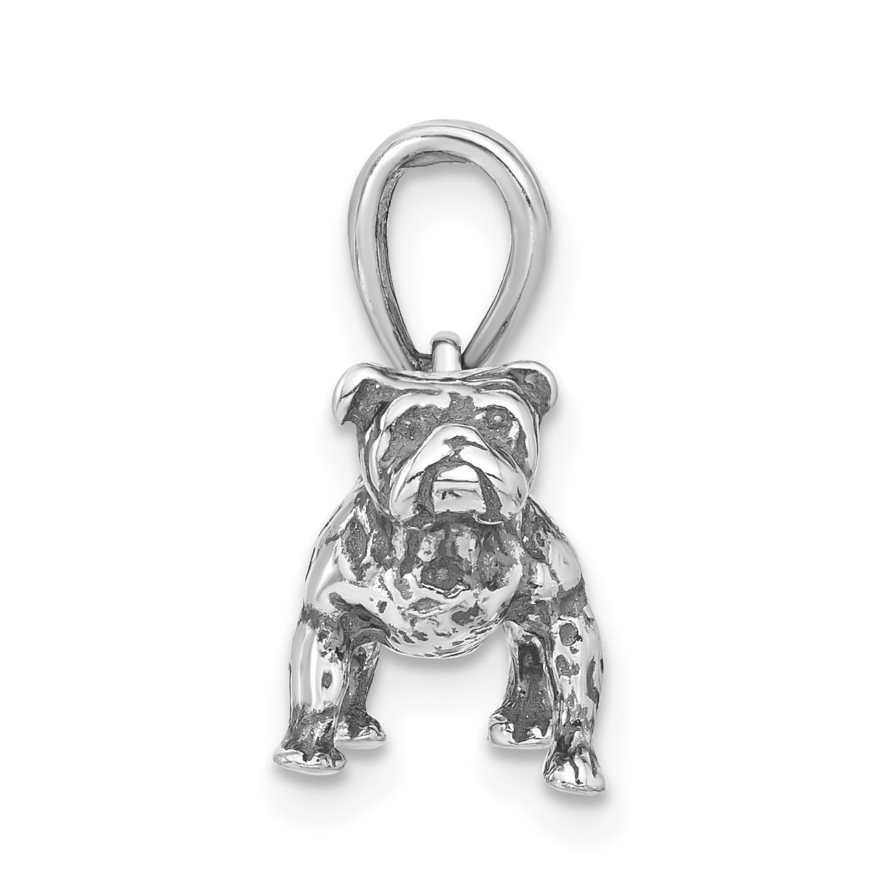 Sterling Silver 3-D Antiqued Dog Pendant