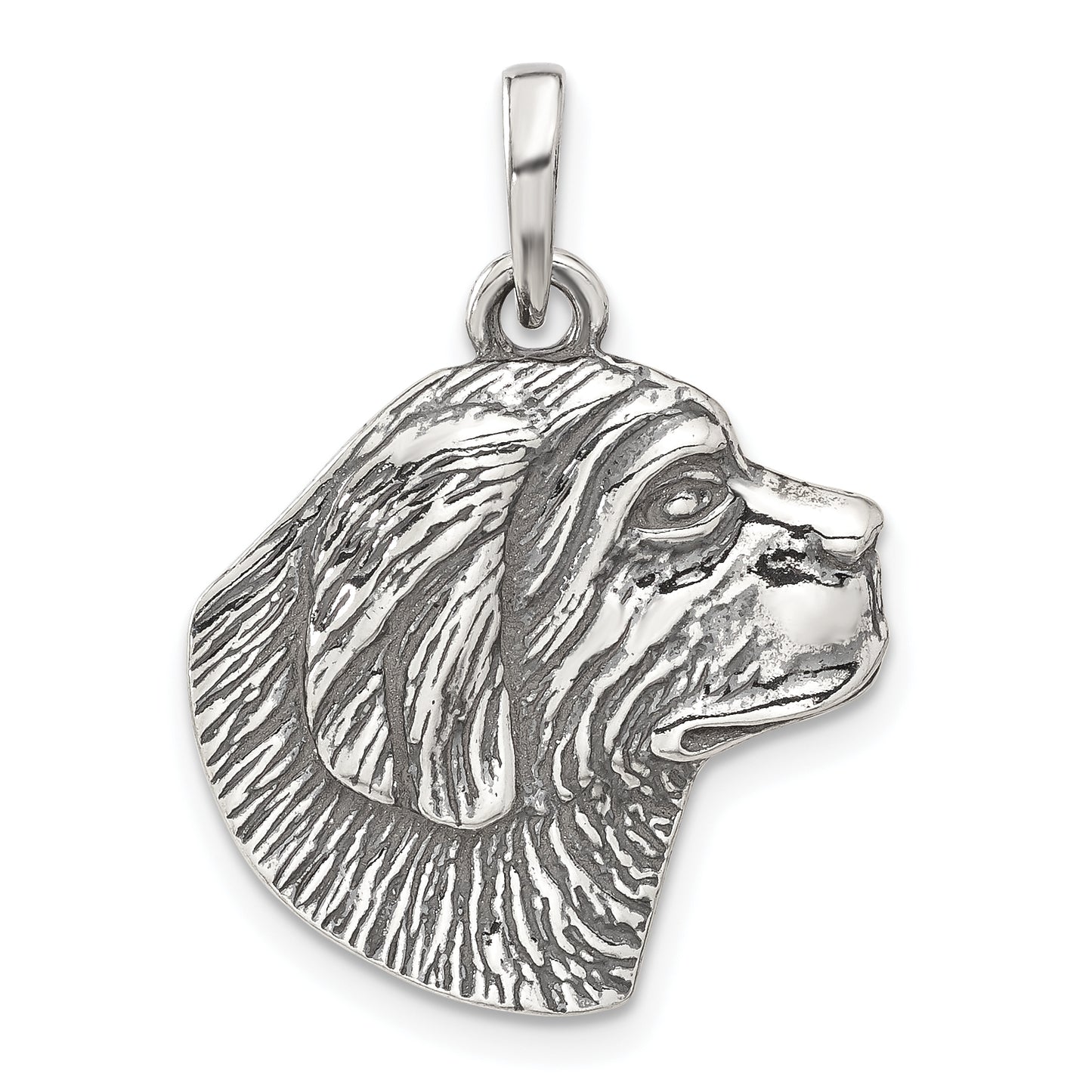 Sterling Silver Antiqued Dog Pendant