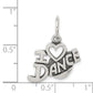 Sterling Silver Antiqued I Love Dance Charm