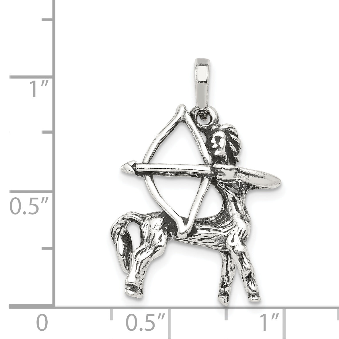 Sterling Silver Antiqued Sagittarius Zodiac Pendant