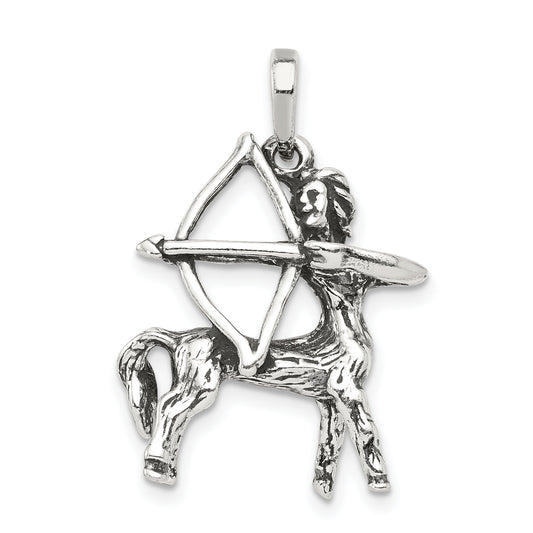 Sterling Silver Antiqued Sagittarius Zodiac Pendant