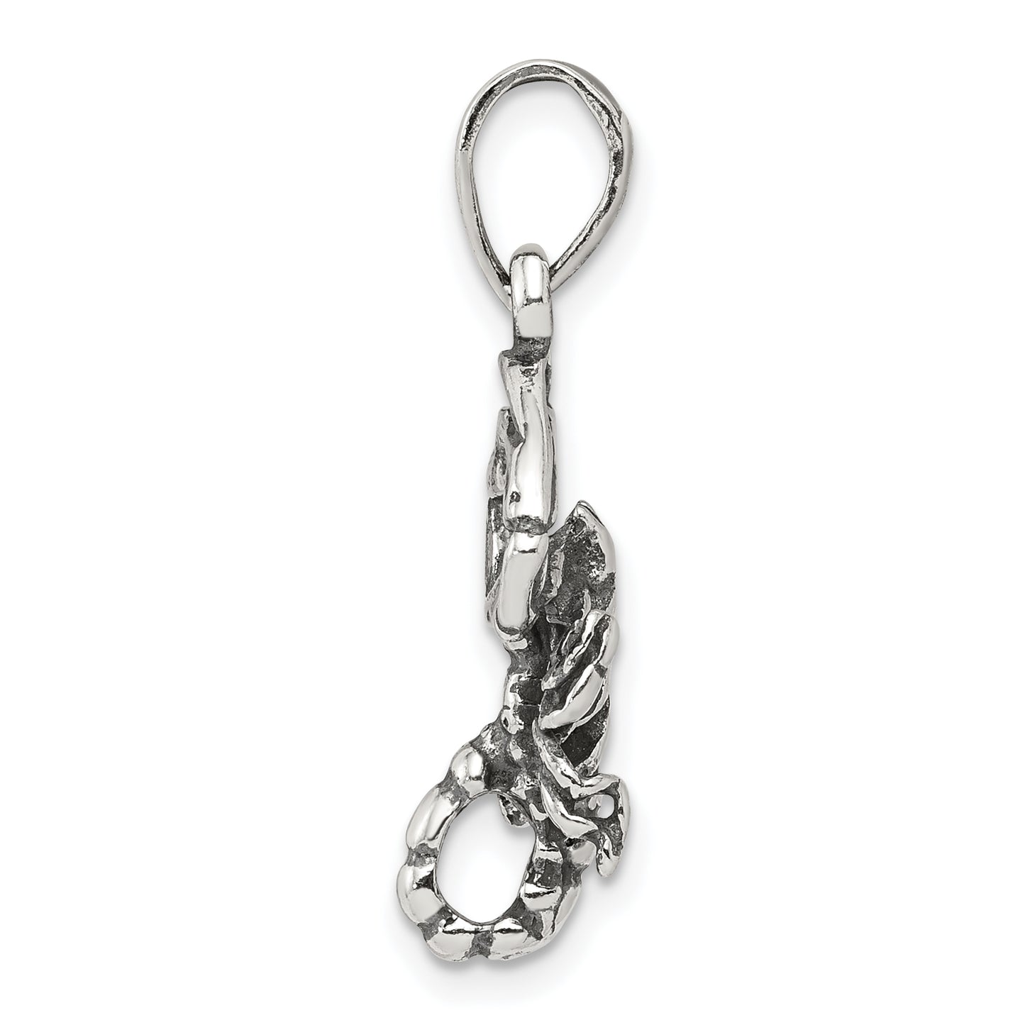 Sterling Silver Antiqued Scorpio Zodiac Pendant