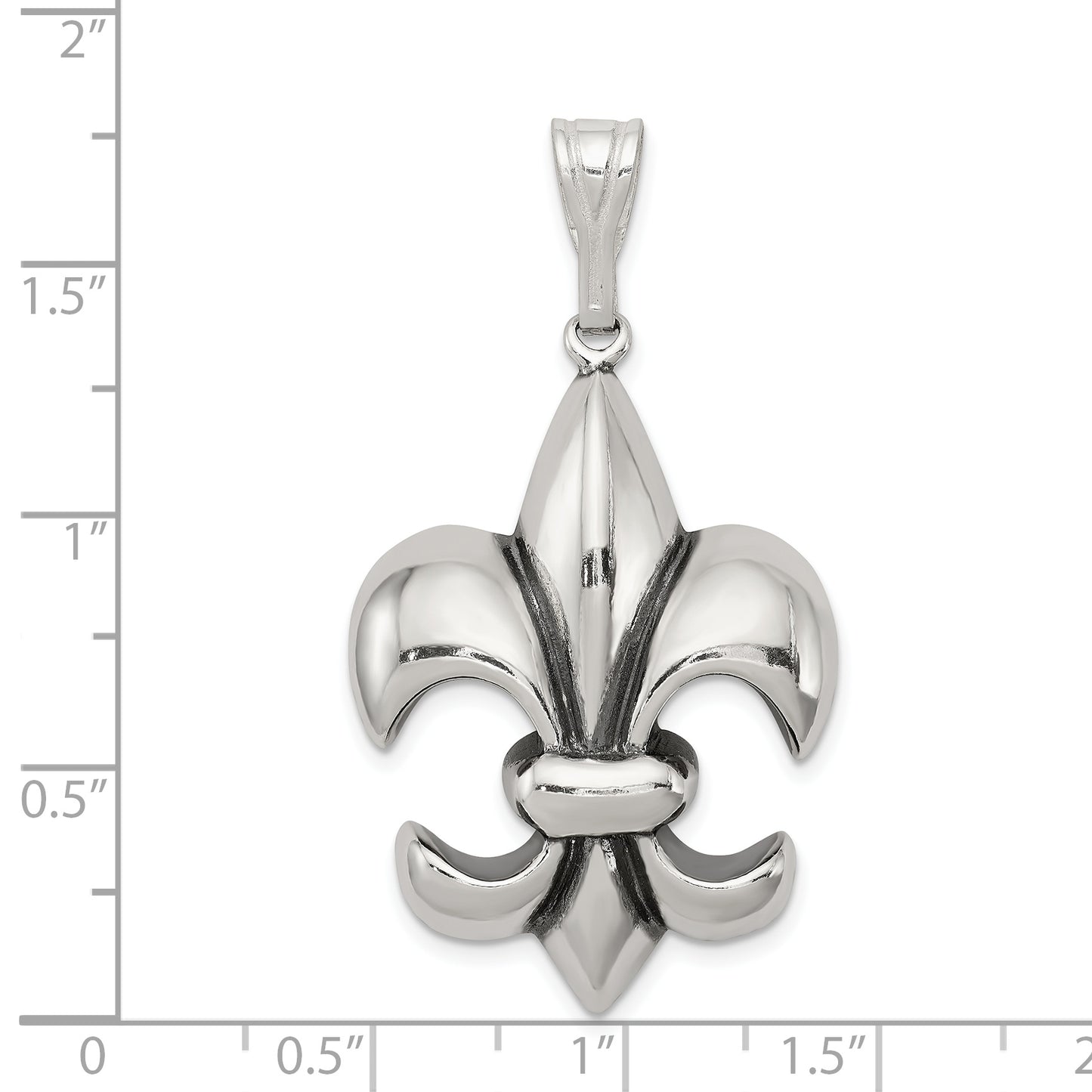 Sterling Silver Antiqued Fleur De Lis Pendant