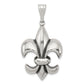 Sterling Silver Antiqued Fleur De Lis Pendant