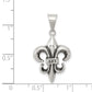 Sterling Silver Antiqued Fleur De Lis Pendant