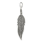 Sterling Silver Antiqued Feather Pendant