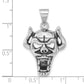 Sterling Silver Polished & Antiqued Horned Skull Pendant