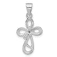 Sterling Silver Polished Cz Cross Pendant