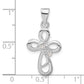 Sterling Silver Polished Cz Cross Pendant