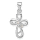 Sterling Silver Polished Cz Cross Pendant