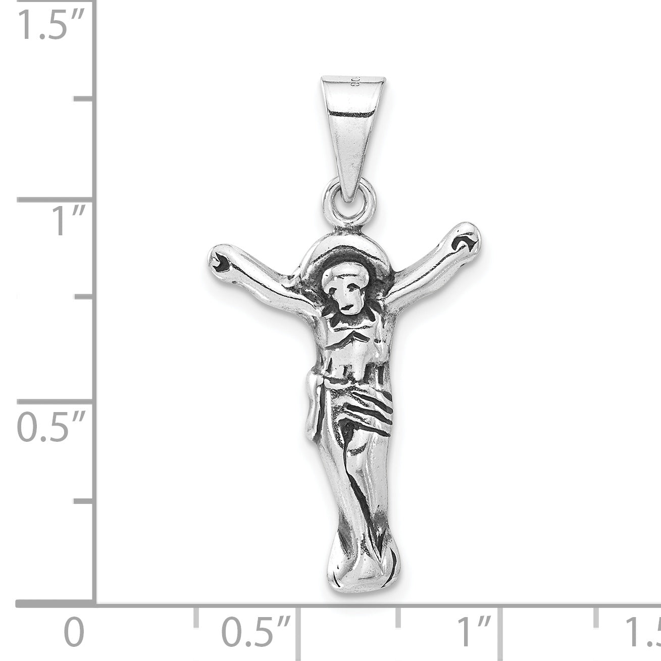 Sterling Silver Polished & Antiqued Corpus (Crucified Christ) Pendant