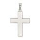 Sterling Silver Polished & Textured Greek Key Cross Pendant