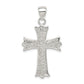 Sterling Silver Rhodium-Plated Polished Filigree Cross Pendant