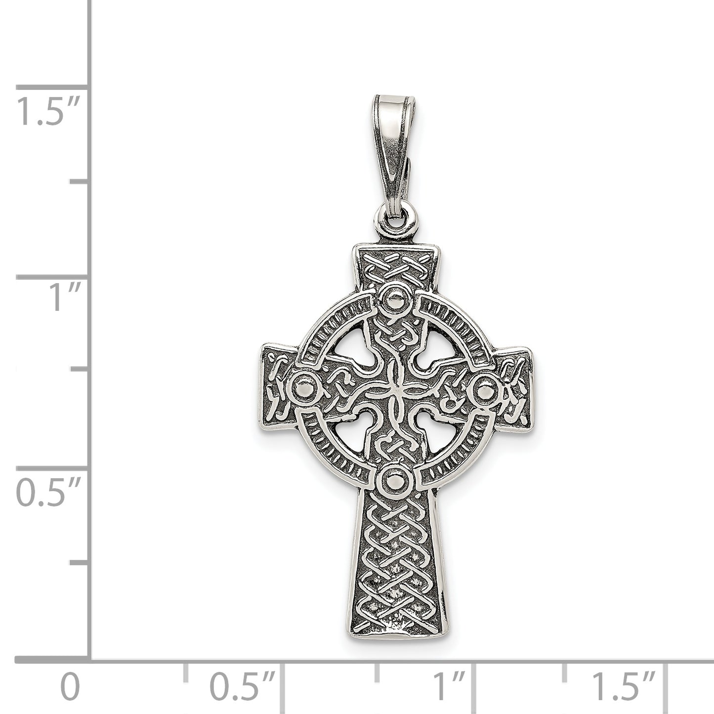 Sterling Silver Antiqued Celtic Cross Pendant