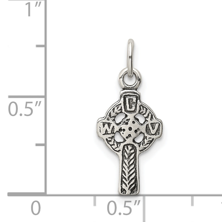 Sterling Silver Antiqued Celtic Cross Charm