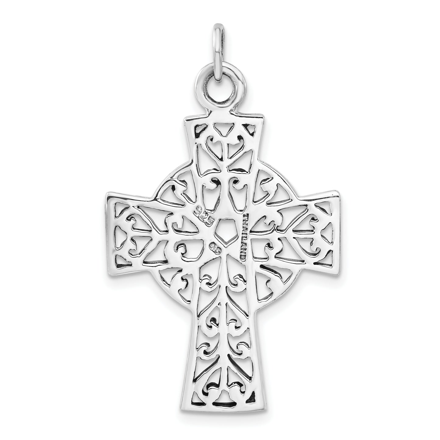 Sterling Silver Polished & Antiqued Cross Pendant