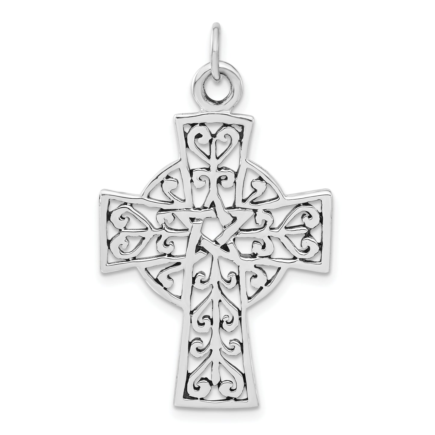 Sterling Silver Polished & Antiqued Cross Pendant