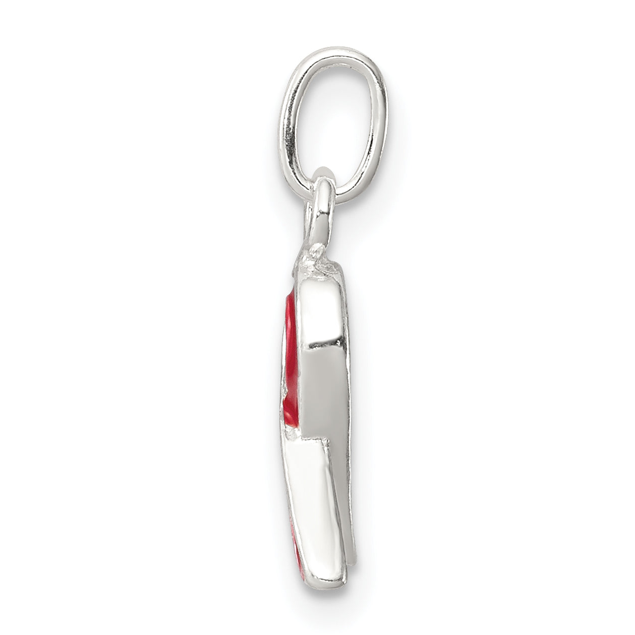 Sterling Silver Red Enameled Awareness Charm