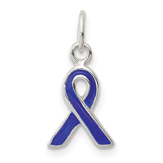 Sterling Silver Blue Enameled Awareness Charm