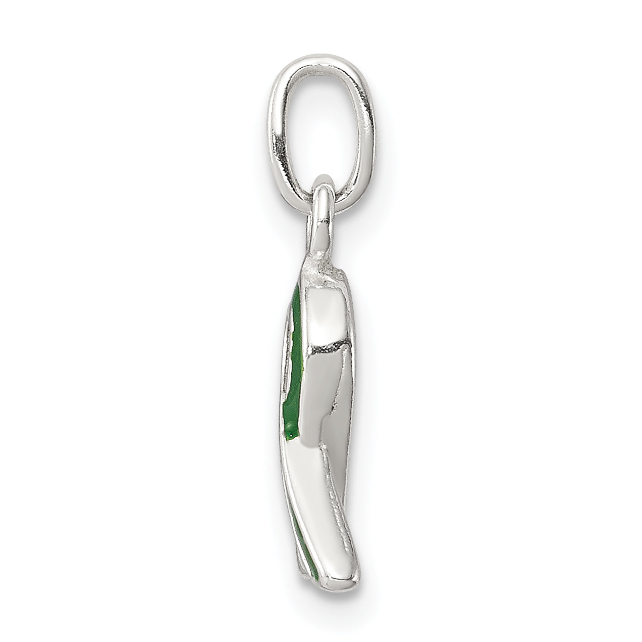 Sterling Silver Green Enameled Awareness Charm