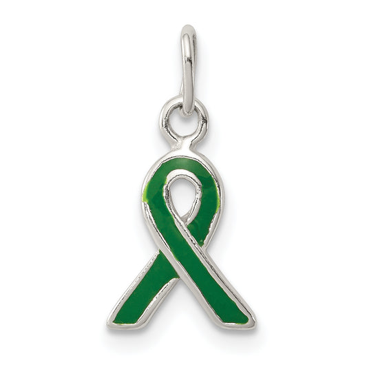 Sterling Silver Green Enameled Awareness Charm