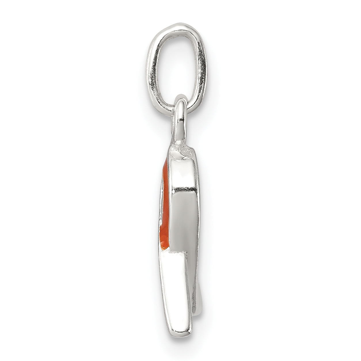 Sterling Silver Orange Enameled Awareness Charm