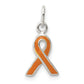 Sterling Silver Orange Enameled Awareness Charm