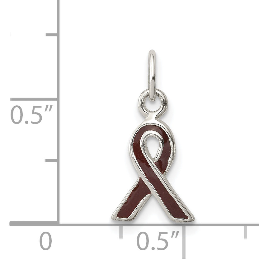 Sterling Silver Brown Enameled Awareness Charm