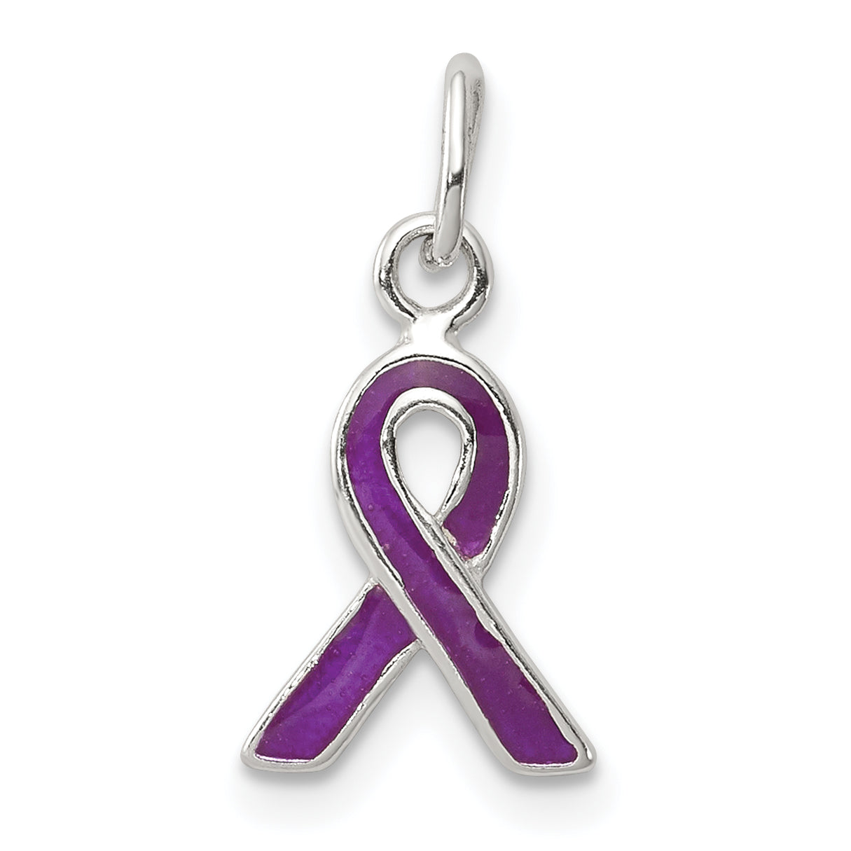 Sterling Silver Purple Enameled Awareness Charm