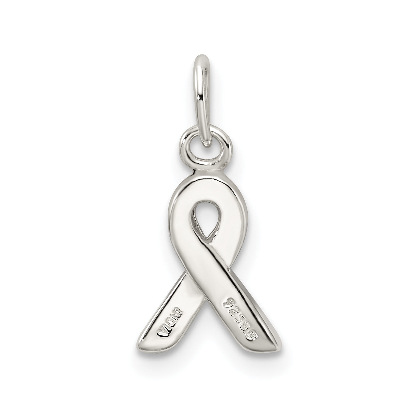 Sterling Silver Black Enameled Awareness Charm