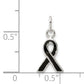 Sterling Silver Black Enameled Awareness Charm