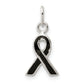 Sterling Silver Black Enameled Awareness Charm