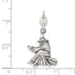 Sterling Silver Antiqued Witch Slide Pendant