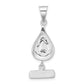 Sterling Silver Polished Enameled Recycle Teardrop Be Smart Pendant