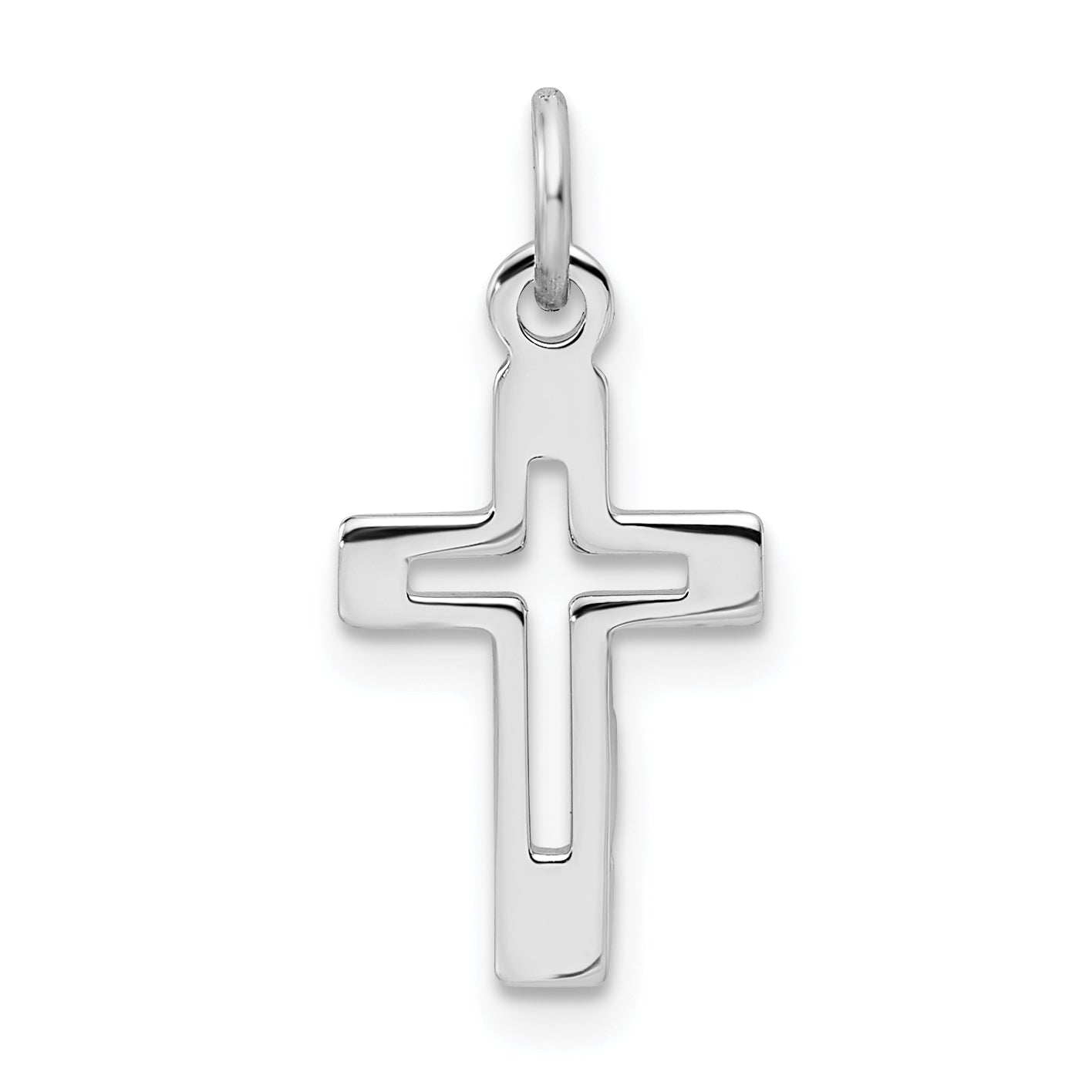 Sterling Silver Rhodium-Plated Cross Pendant