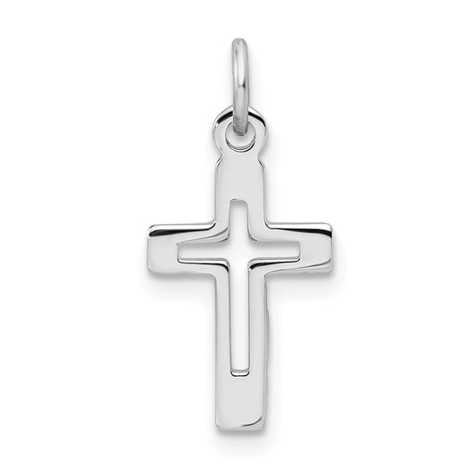 Sterling Silver Rhodium-Plated Cross Pendant