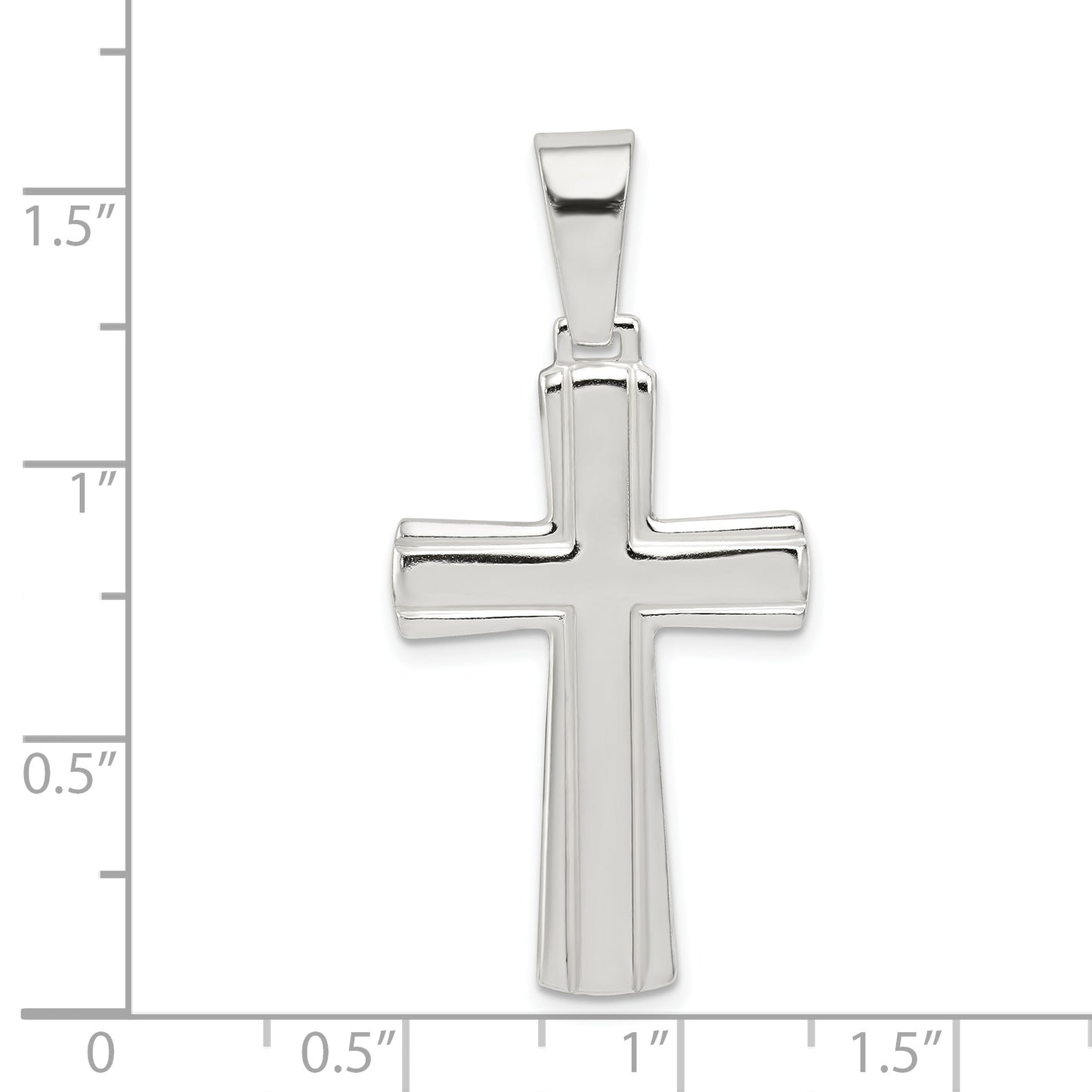 Sterling Silver Polished Cross Pendant