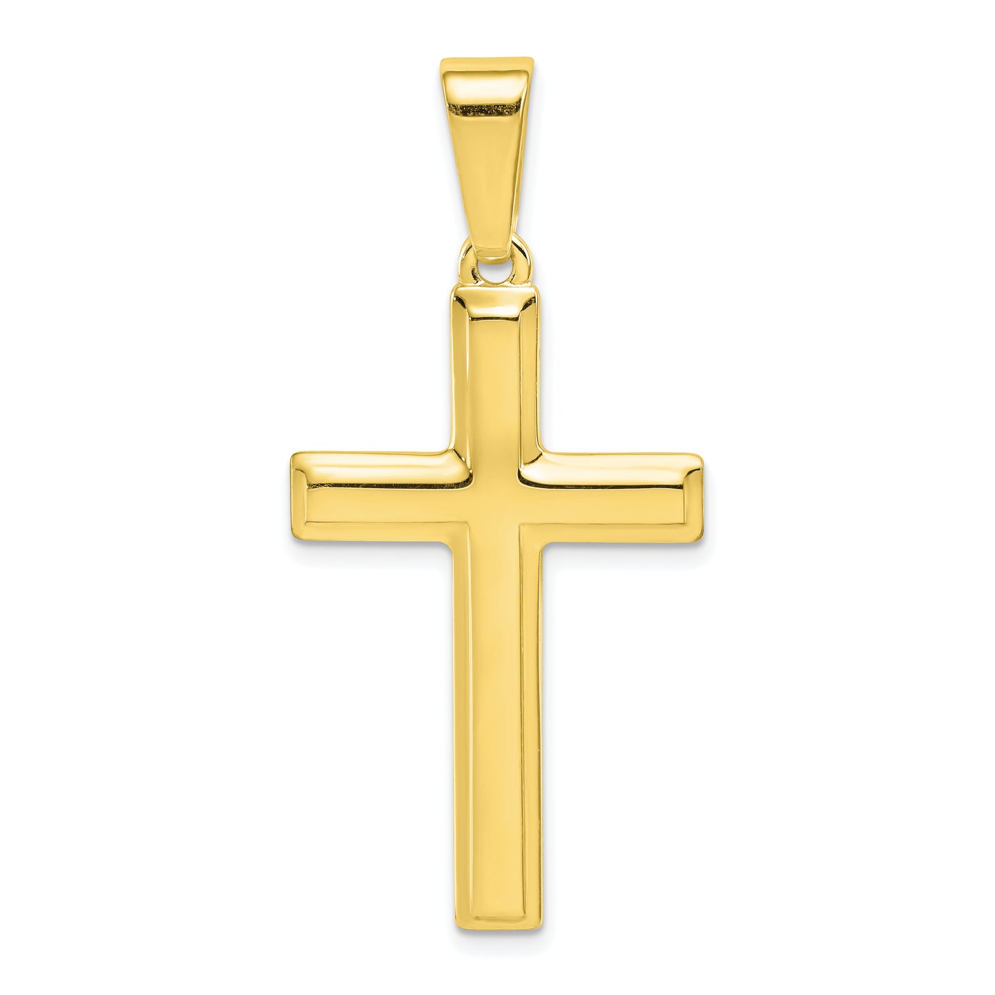 Ss/Gold Plated Sterling Silver Gold-Tone Polished Cross Pendant