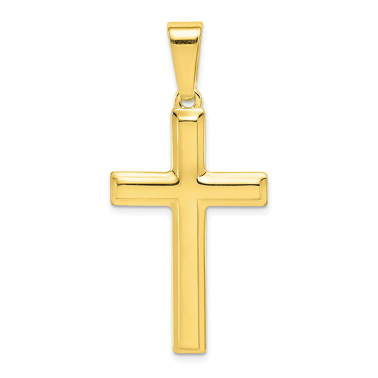 Ss/Gold Plated Sterling Silver Gold-Tone Polished Cross Pendant