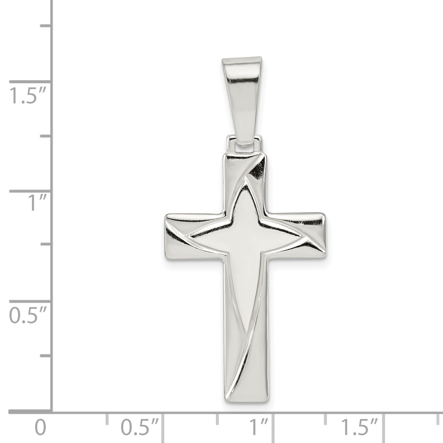 Sterling Silver Polished Cross Pendant