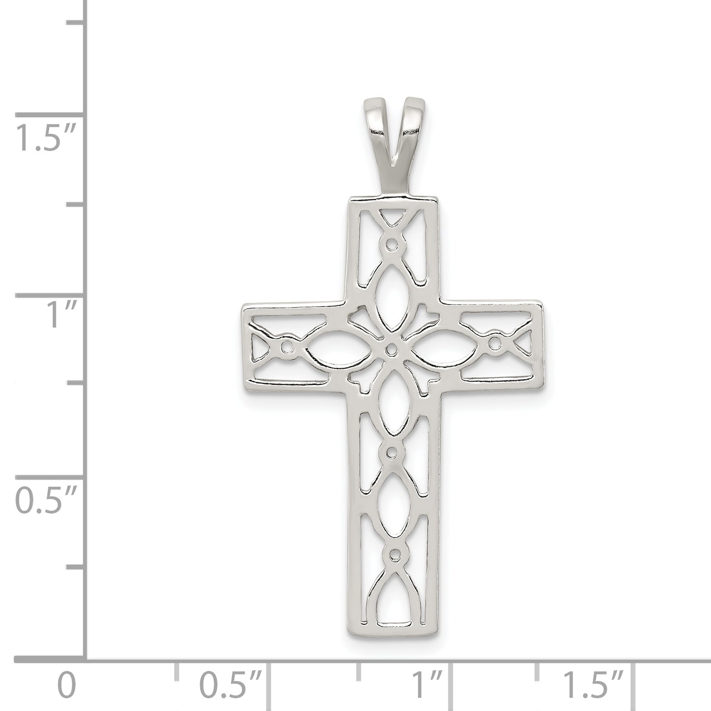 Sterling Silver Polished Cross Pendant