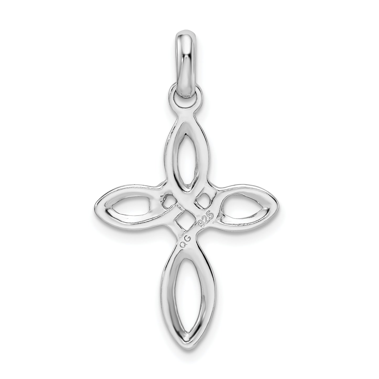 Sterling Silver Rhodium Plated Cross Pendant