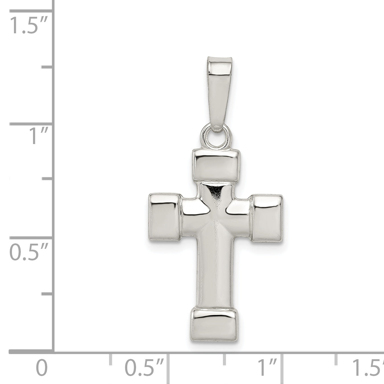 Sterling Silver Polished Cross Pendant