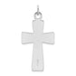 Sterling Silver Rhodium-Plated Polished And Satin Cross Pendant